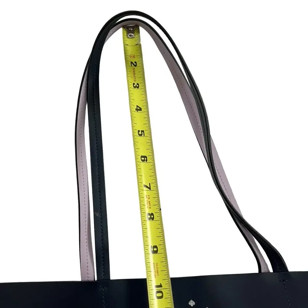 Kate Spade Zibbi Medium Leather‎ Tote Shoulder Bag & Owl Wristlet in Navy Blue